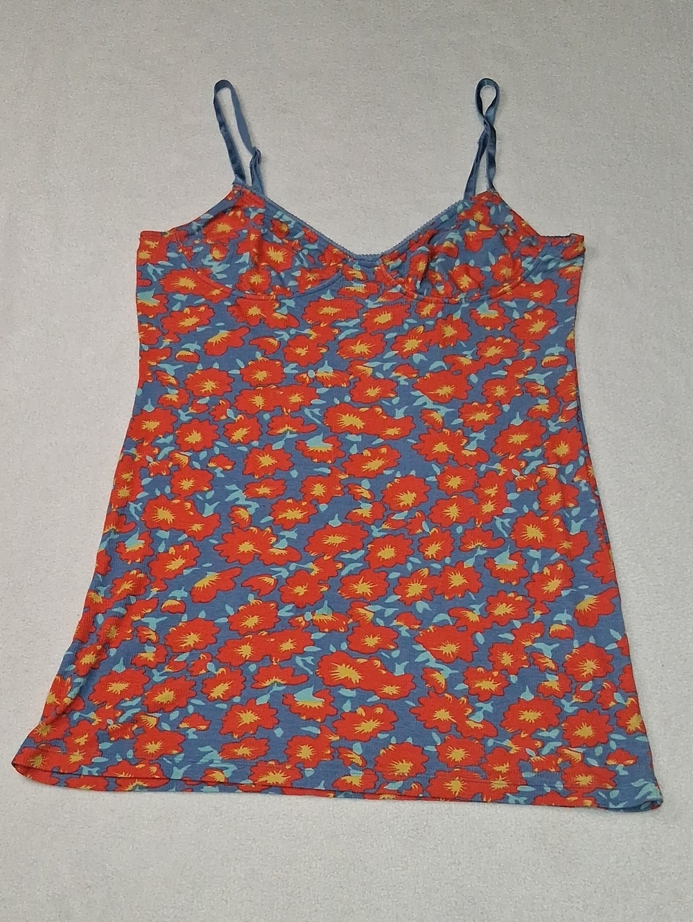 RVCA Blue Floral Spaghetti Strap Cami